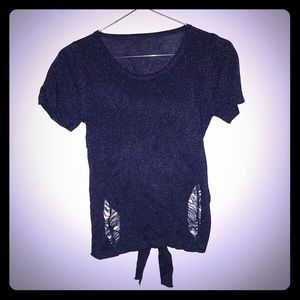 Beautiful sparkling top with 🍃 form cutouts